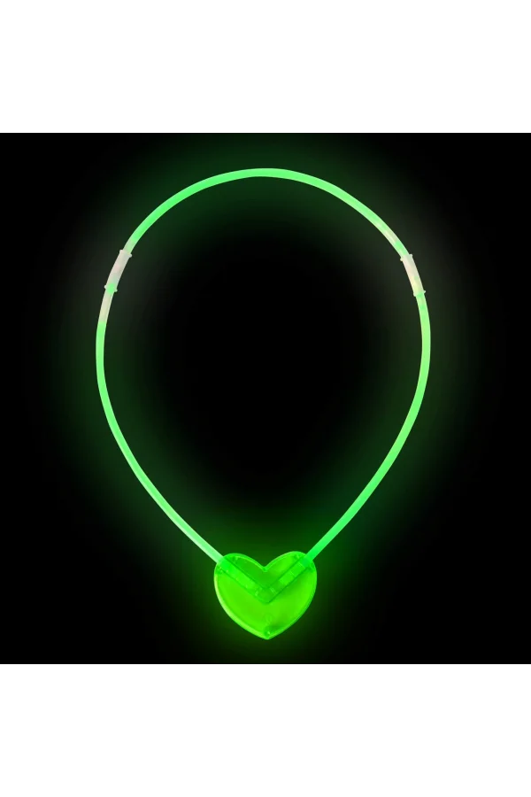 Karanlıkta Yanan Glow Kalp Şekilli Kolye - 6 Adet
