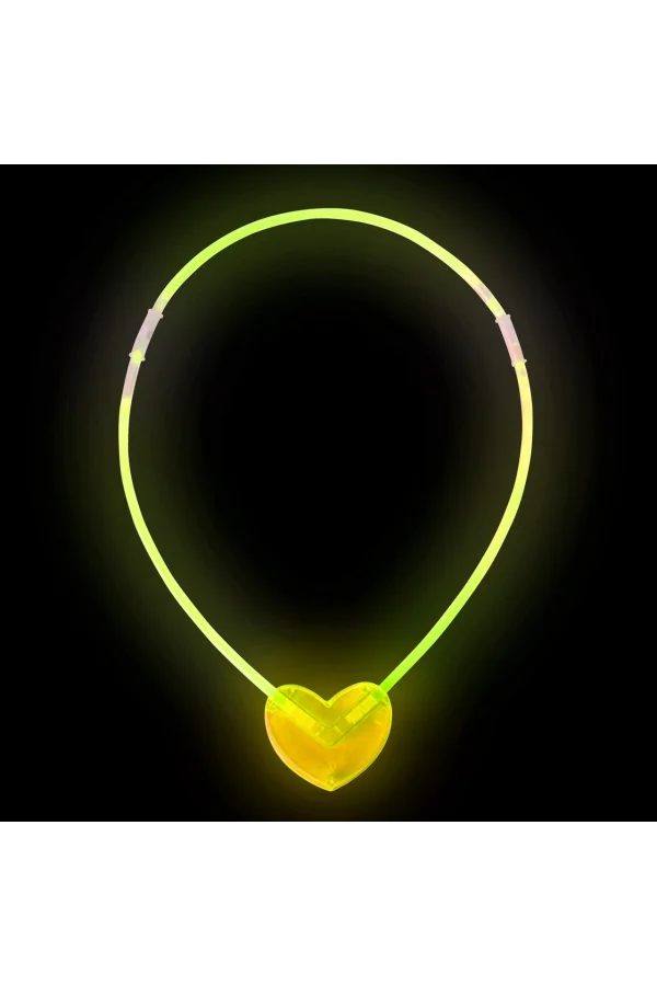 Karanlıkta Yanan Glow Kalp Şekilli Kolye - 6 Adet