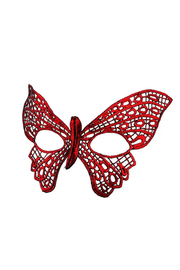 Kırmızı Dantel Masquerade Maskesi 7 No