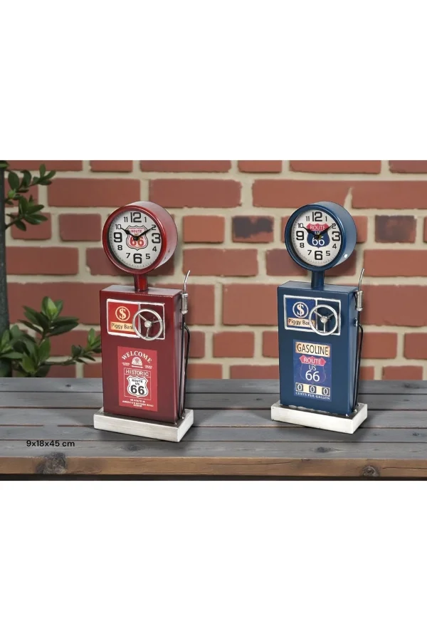 Klasik Benzinlik Tasarımlı Masaüstü Saat