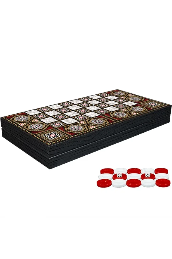 Klasik Sedef İşlemeli Tavla Model 1