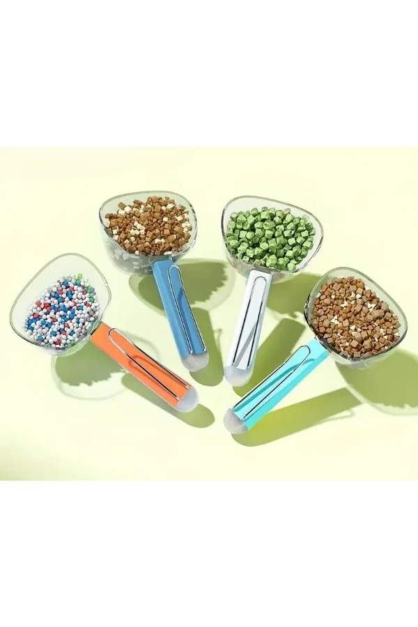 Klipsli Ölçekli Kedi Köpek Mama Küreği