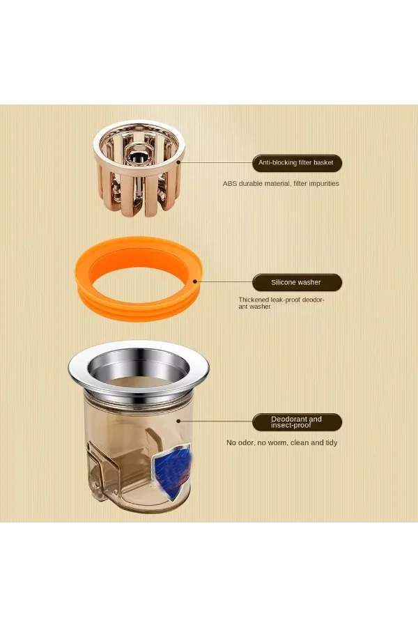 Koku ve Geri Akış Önleyici Gider Aparatı