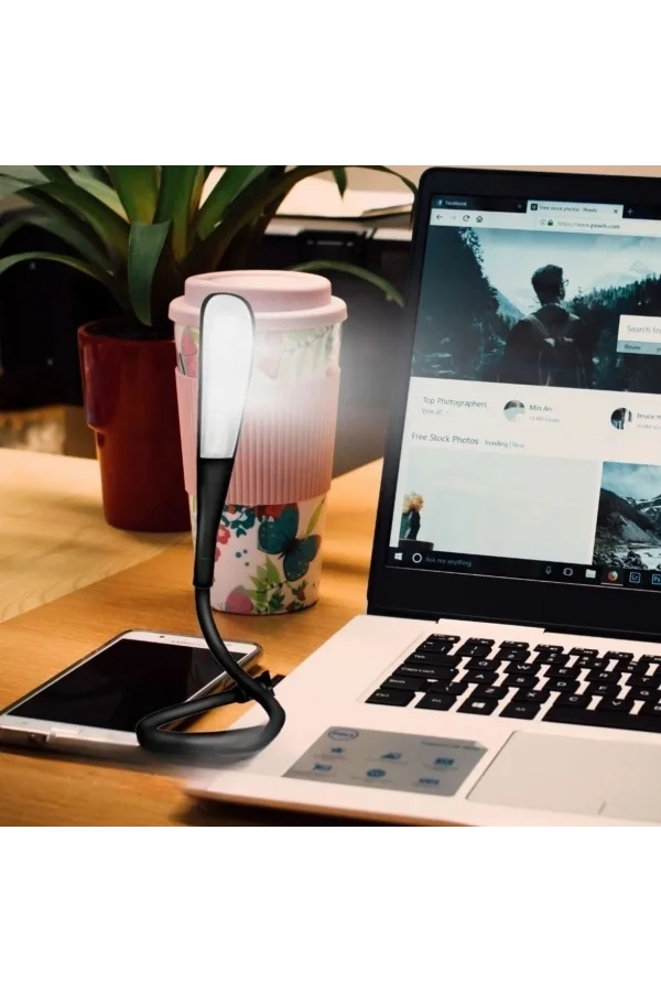 Kompakt USB Siyah 14 Ledli 3 Kademeli Dokunmatik Okuma Lambası