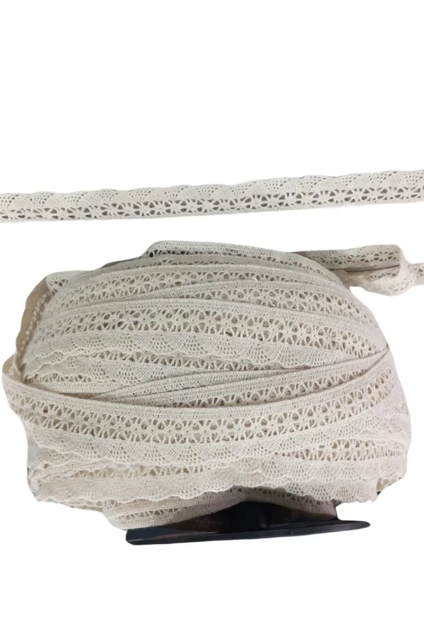 Kopanaki Dantel en 4 cm Şeritli Krem 1 Metre