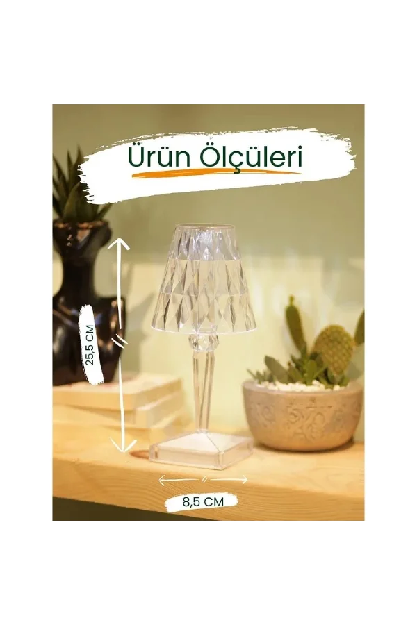 Kristal Abajur LED Kumandalı Ve Dokunmatik Masa Lambası