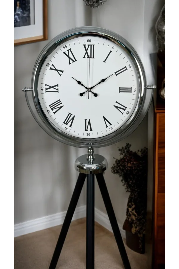Krom Asalet Tripod Ayaklı Saat