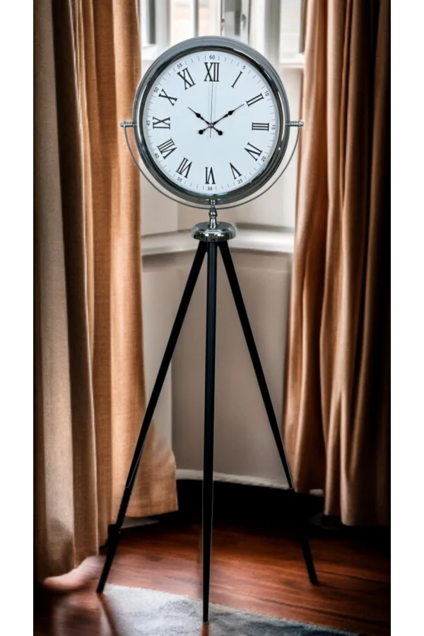 Krom Asalet Tripod Ayaklı Saat