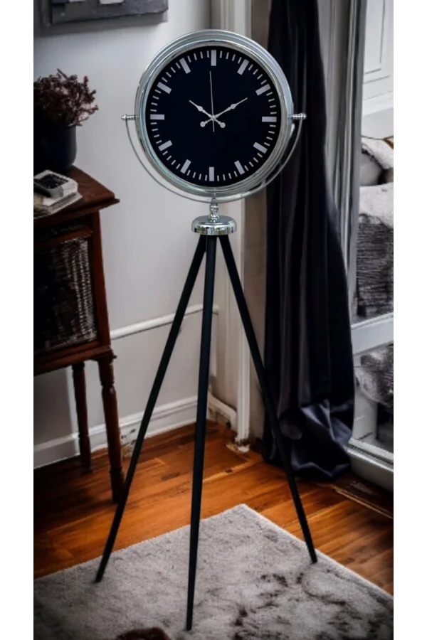 Krom Prime Modern Tripod Ayaklı Saat
