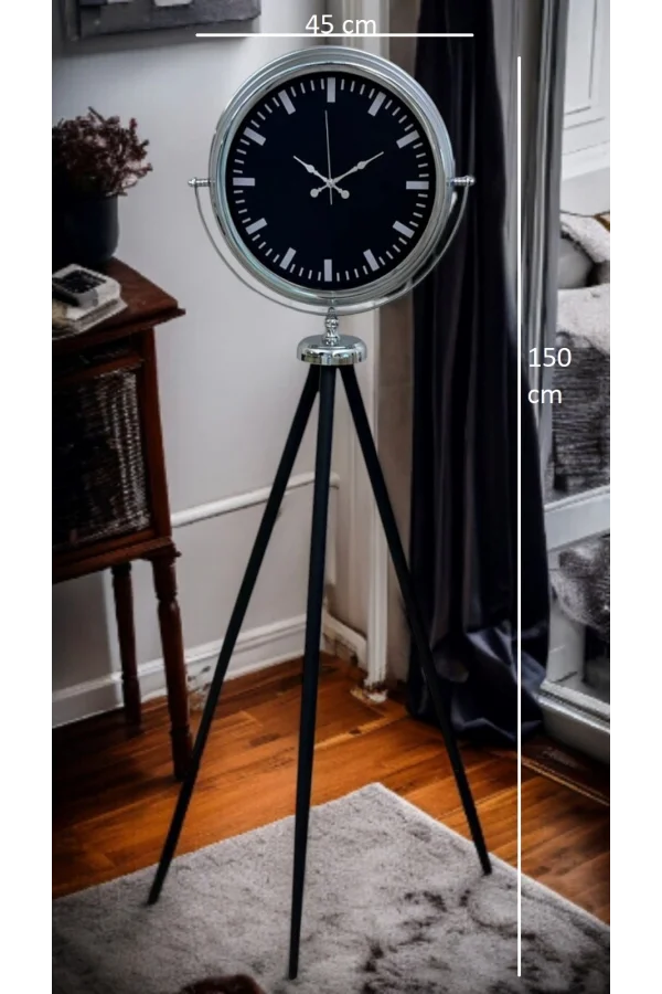 Krom Prime Modern Tripod Ayaklı Saat