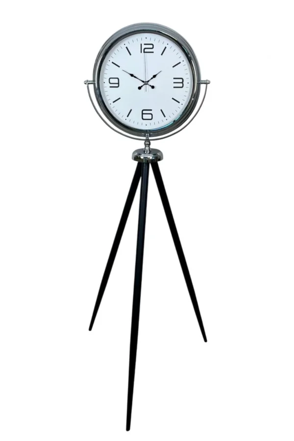 Krom Sade & Şık Tripod Ayaklı Saat