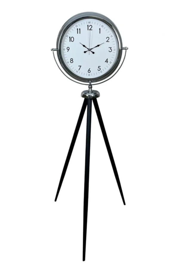 Krom Standart Tripod Ayaklı Saat