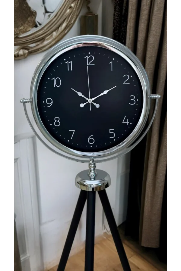Krom Zarif Tripod Ayaklı Saat