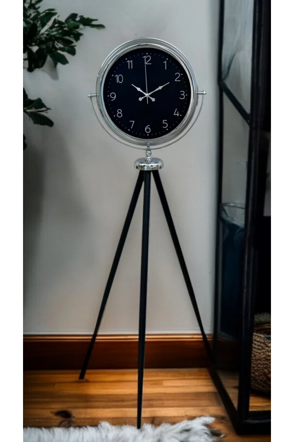 Krom Zarif Tripod Ayaklı Saat