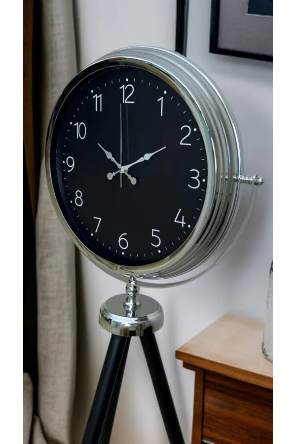 Krom Zarif Tripod Ayaklı Saat