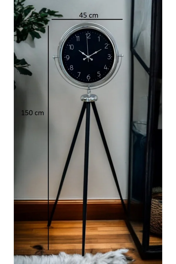 Krom Zarif Tripod Ayaklı Saat