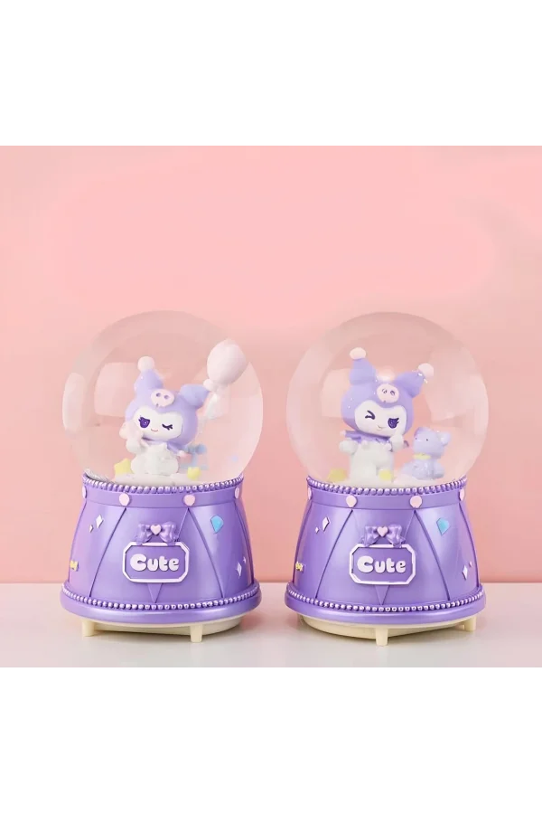 Kuromi Işıklı Müzikli Kar Küresi Orta Boy Model 3