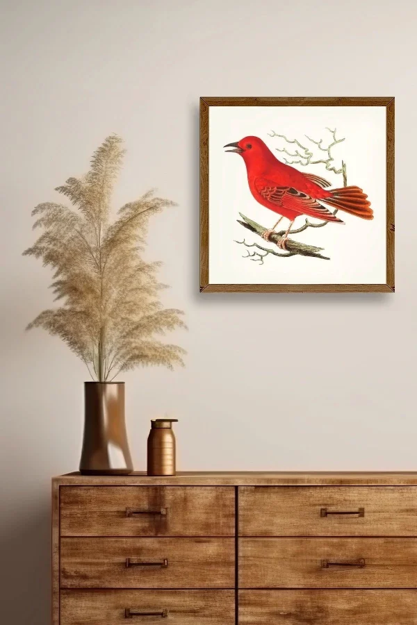 Kuş Ahşap Çerçeveli Tablo