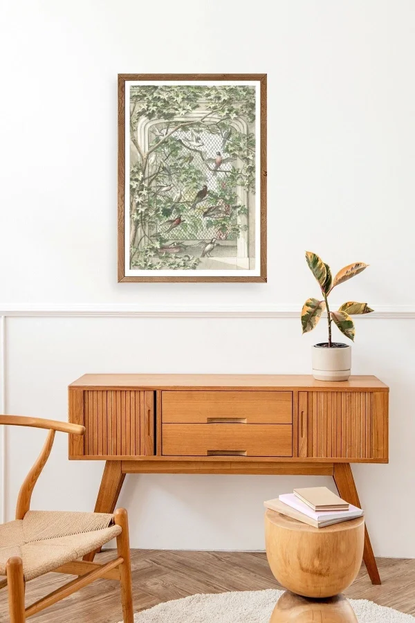 Kuşlar Ahşap Çerçeveli Tablo