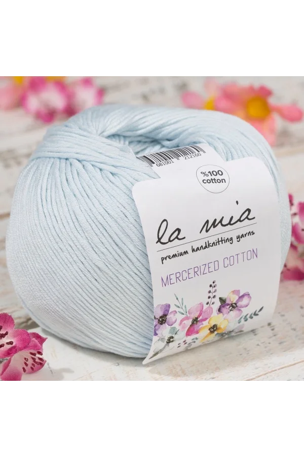 La Mia Mercerized Cotton Bebe Mavi El Örgü İpi - 79 - 33592