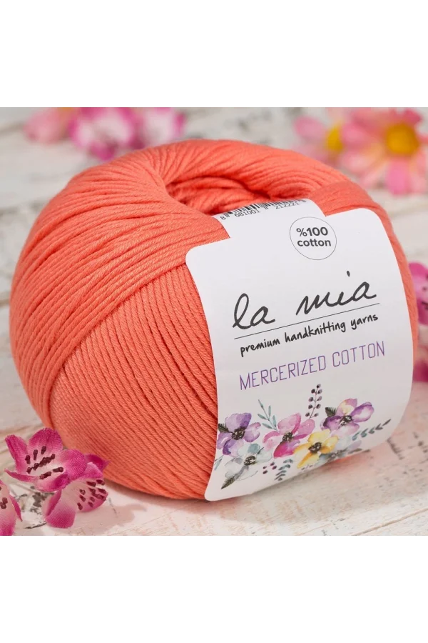 La Mia Mercerized Cotton Turuncu El Örgü İpi - 13 - 33598