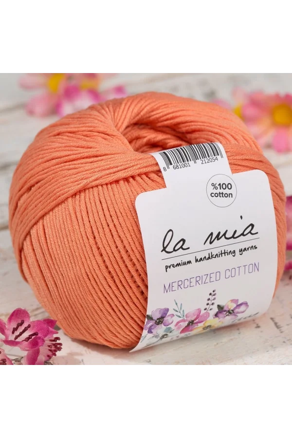 La Mia Mercerized Cotton Turuncu El Örgü İpi - 201 - 33581