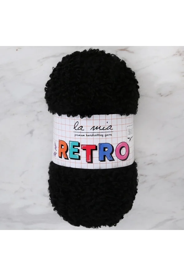 La Mia RETRO Siyah El Örgü İpi - LM6500