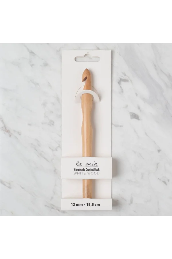 La Mia Whitewood 12 mm 15.5 cm Ahşap Yün Tığ