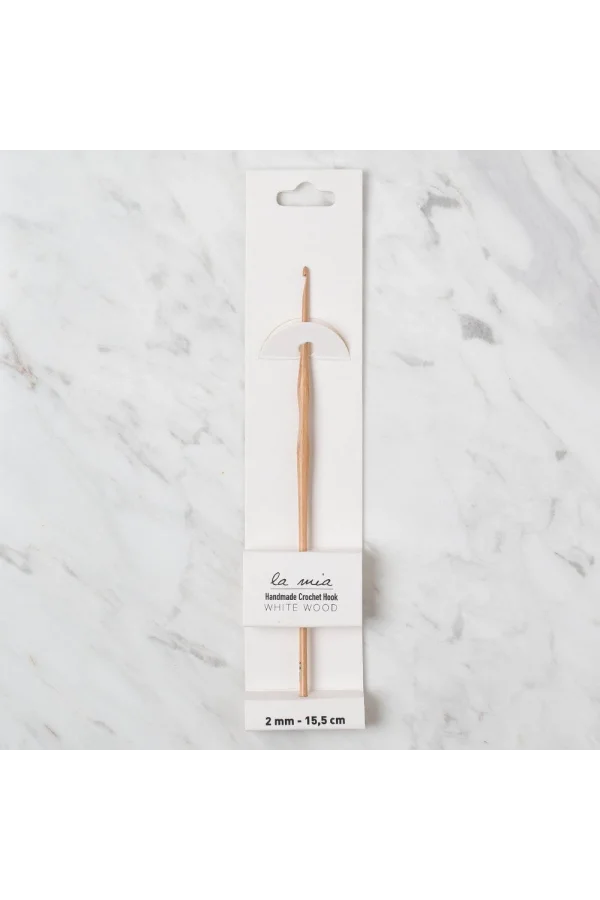 La Mia Whitewood 2 mm 15.5 cm Ahşap Yün Tığ
