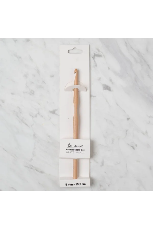 La Mia Whitewood 5 mm 15.5 cm Ahşap Yün Tığ
