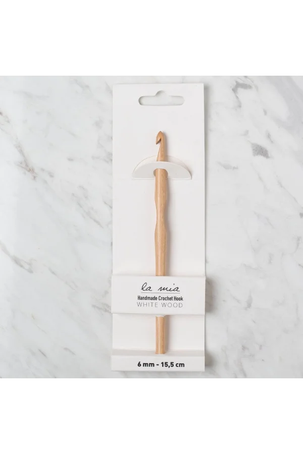 La Mia Whitewood 6 mm 15.5 cm Ahşap Yün Tığ