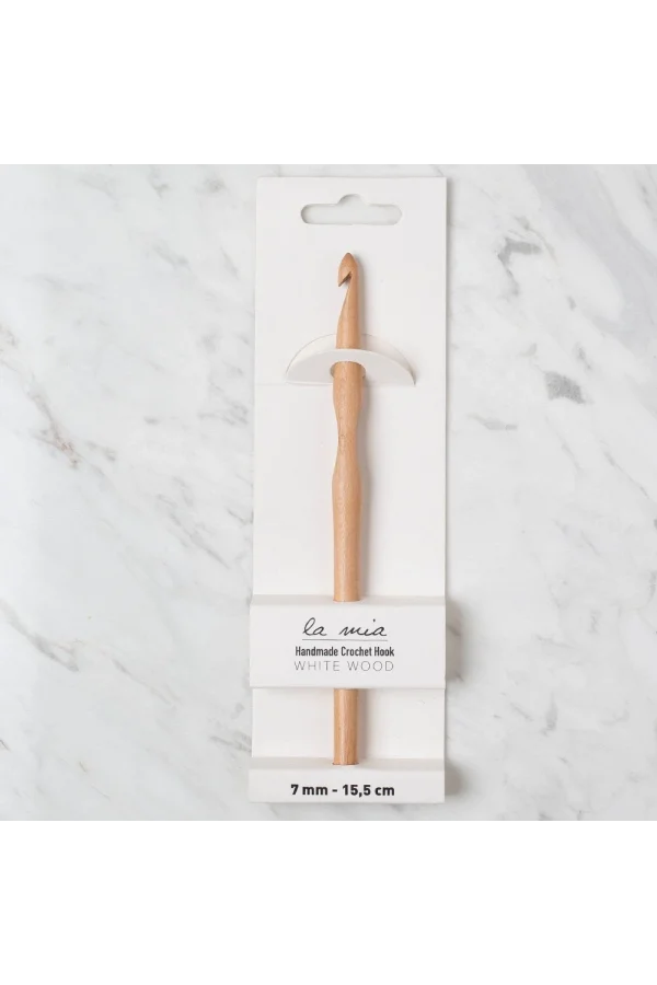 La Mia Whitewood 7 mm 15.5 cm Ahşap Yün Tığ