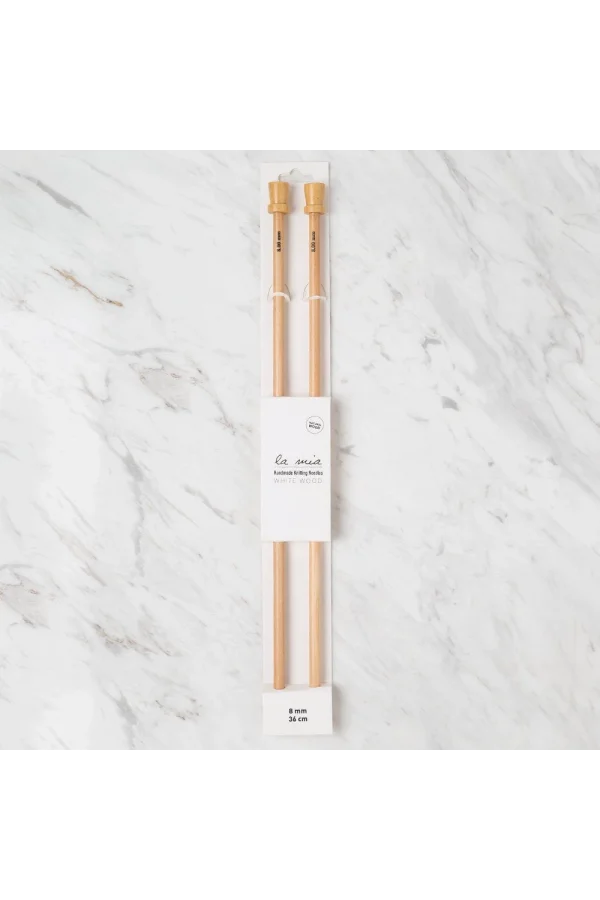 La Mia Whitewood 8 mm 36 cm Ahşap Örgü Şişi