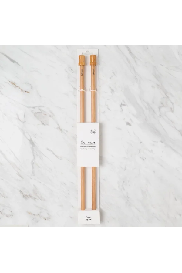 La Mia Whitewood 9 mm 36 cm Ahşap Örgü Şişi