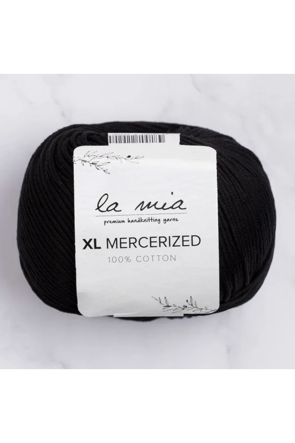 La Mia XL Mercerized Siyah El Örgü İpi - 1 - 33758