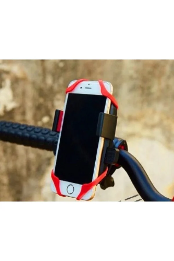 Lastik Destekli Standlı Bisiklet Telefon Tutucu