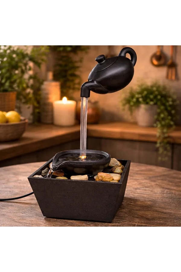 LED Demlik Tasarımlı Şelale Süs Havuzu