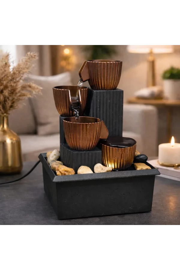 LED Işıklı Dekoratif Masaüstü Su Şelalesi