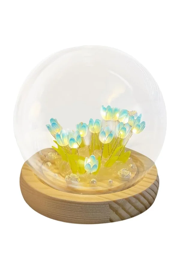 LED Işıklı Lale Cam Küre