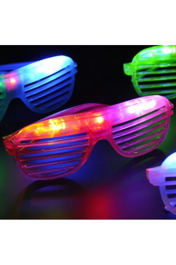 Led Işıklı Renkli Panjur Gözlük 12 Adet