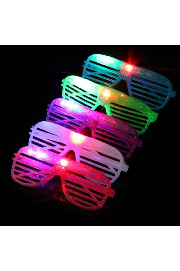 Led Işıklı Renkli Panjur Gözlük 12 Adet