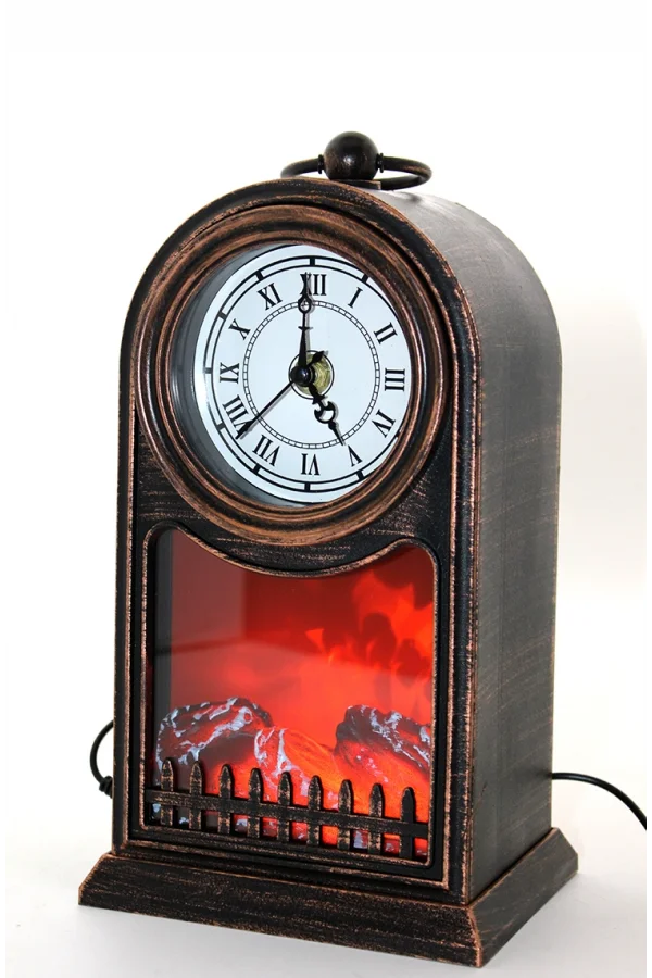 LED Işıklı Saatli Şömine - Model 1