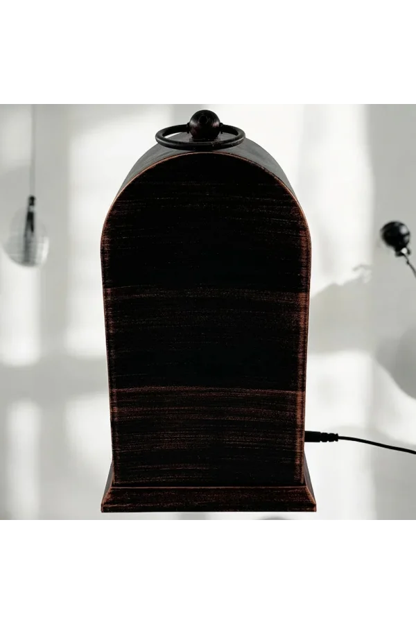 LED Işıklı Siyah Eskitme Şömine Saat