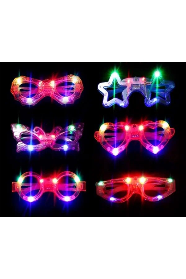Led Işıklı Yanar Söner Parti Gözlüğü Seti 6 Adet