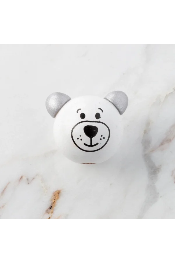 Loren 1 Adet Kulağı Gri Ayı Figürlü Ahşap Boncuk