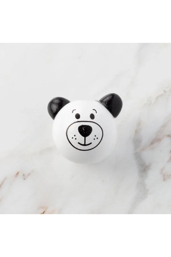 Loren 1 Adet Kulağı Siyah Ayı Figürlü Ahşap Boncuk