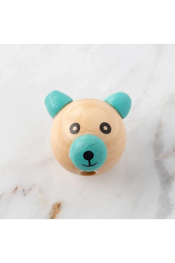 Loren 1 Adet Kulağı Yeşil Ayıcık Figürlü Ahşap Bon