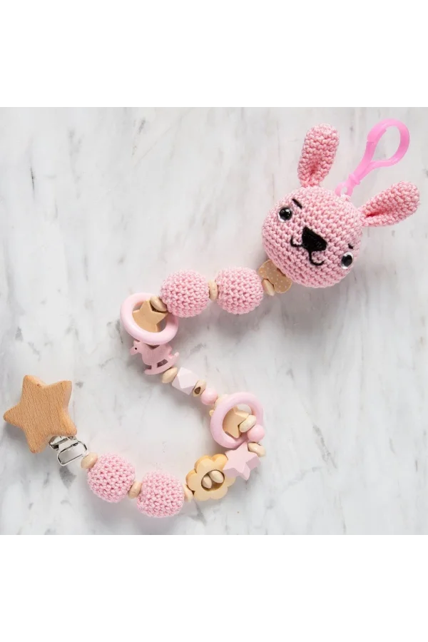 Loren 10 Adet Pembe Yassı Ahşap Boncuk