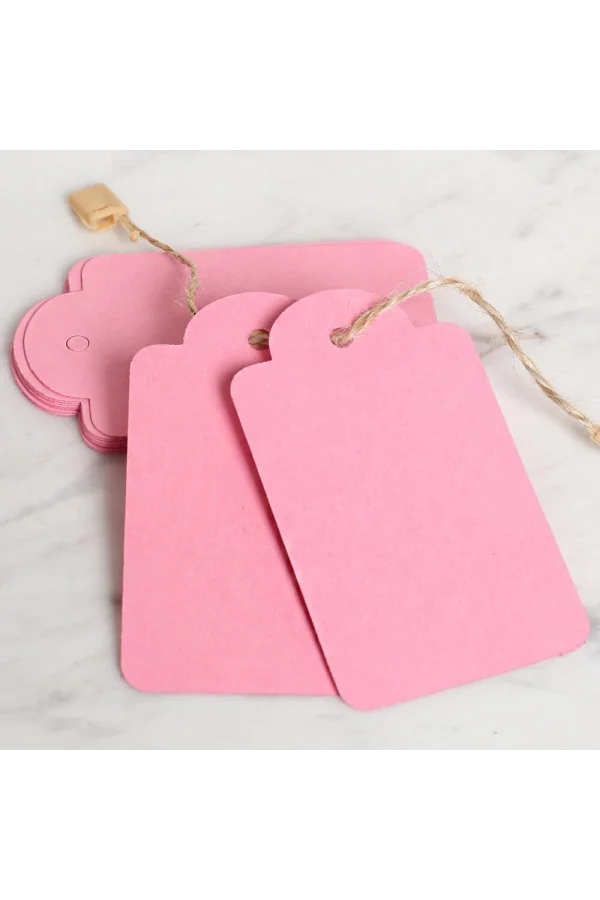 Loren 10lu Pembe Etiket ve Klipsli Etiket İpi