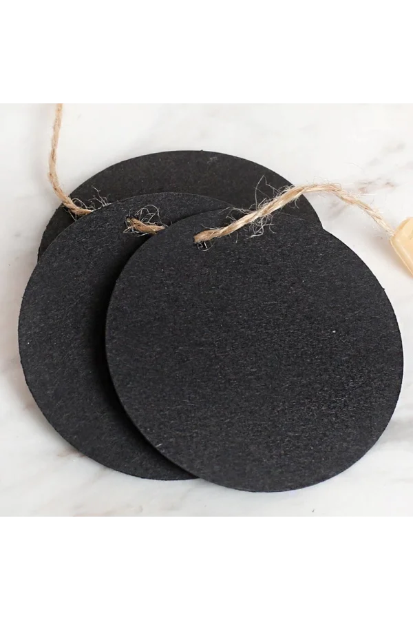 Loren 10lu Yuvarlak Siyah Etiket ve Klipsli Etike